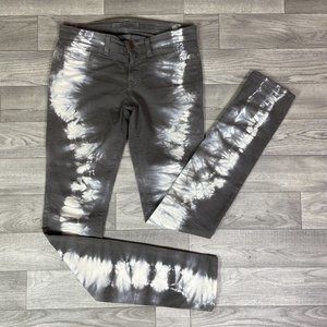 J Brand Tie Dye Slim Skinny Low Rise Pencil Leg Jeans Brown sz 27